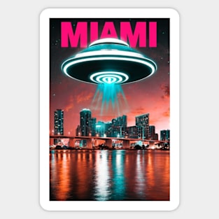 UAP Over Miami UFO Flying Saucer Aliens in Miami Ufology Disclosure ET Believer Sticker